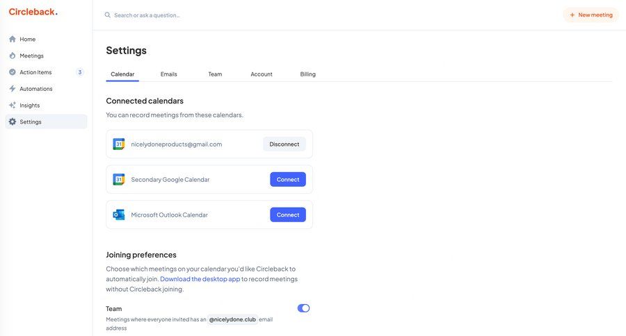 Circleback
			  ux ui design