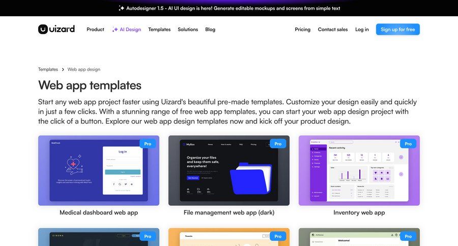 Uizard UI screen examples | Nicelydone