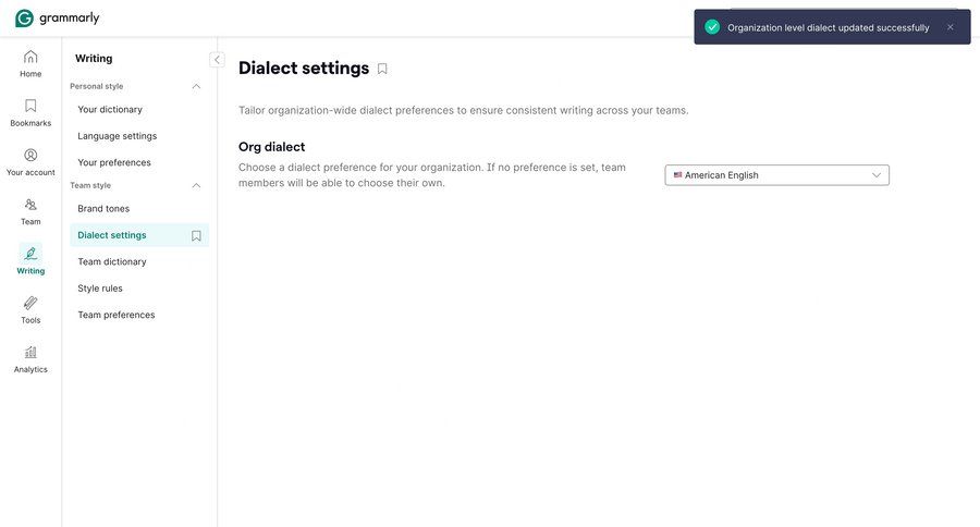 Grammarly
				settings ui page example