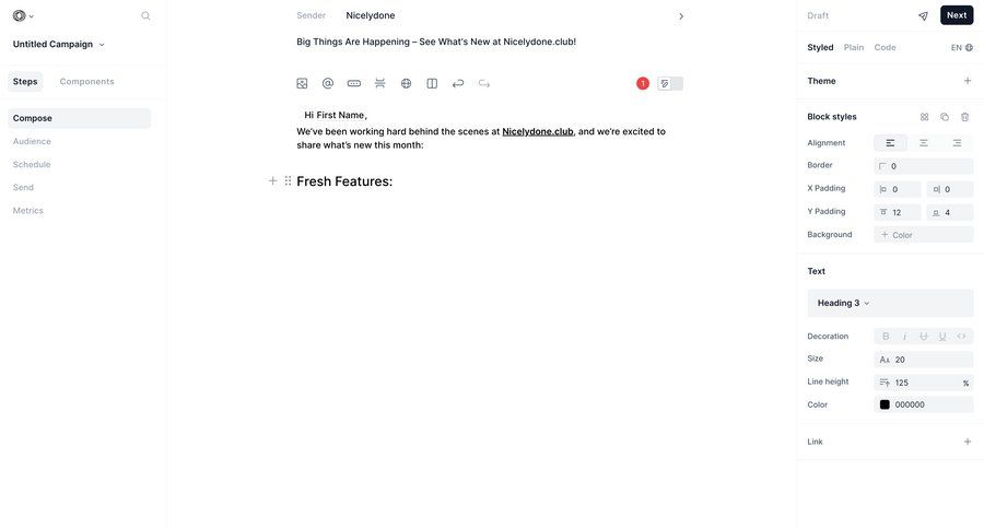 Loops screen example