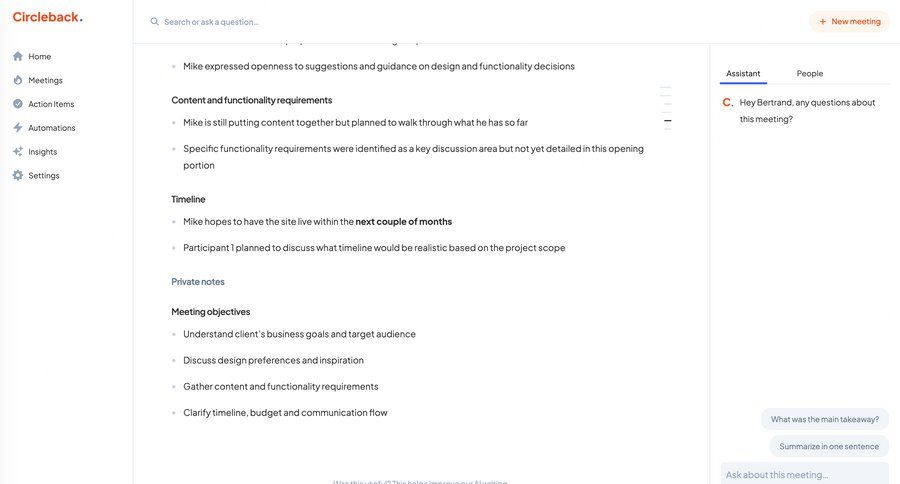 Circleback
			    ux ui design