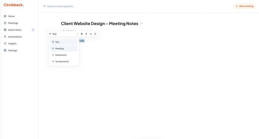 Circleback
			  ux ui design
