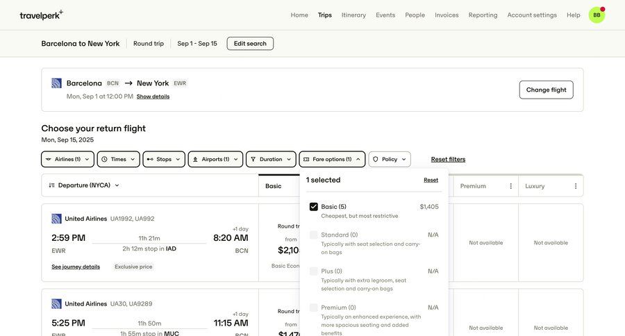 Travelperk screen example