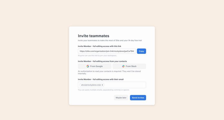 Slite
			  ux ui design
