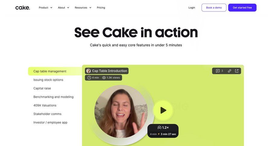 Cake screen example