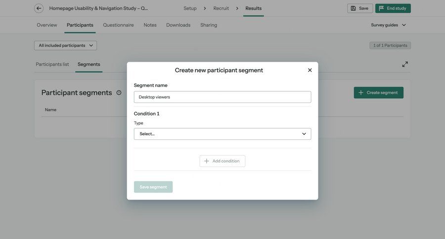 Optimal screen example