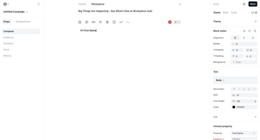 Loops screen example