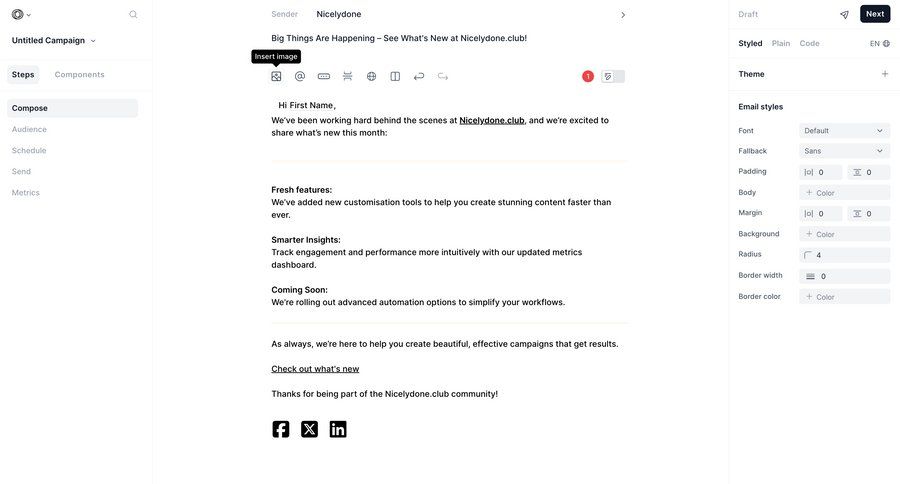 Loops screen example