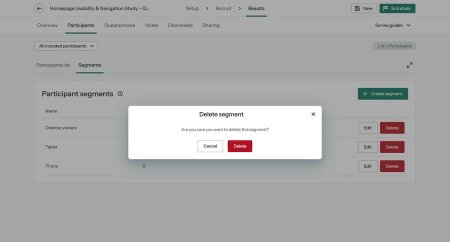 Optimal screen example