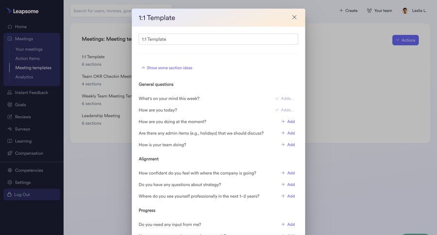 Leapsome
			     ux ui design