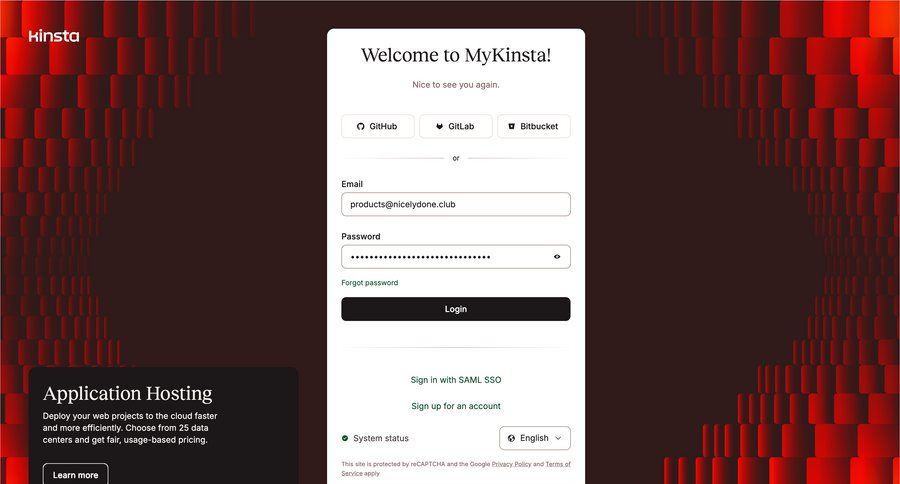 Kinsta
				signin page example
