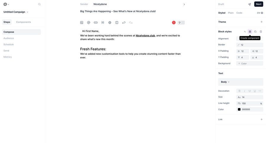 Loops screen example