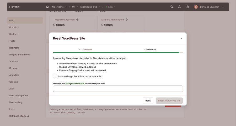 Kinsta screen example