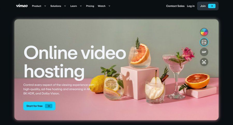 Vimeo
				feature page example