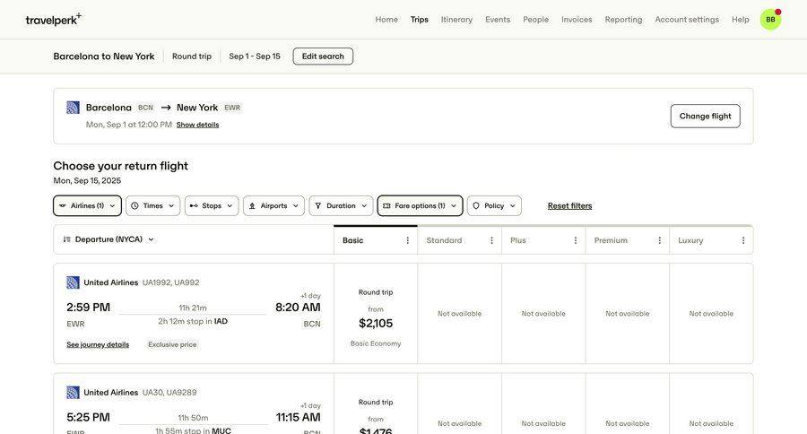 Travelperk screen example