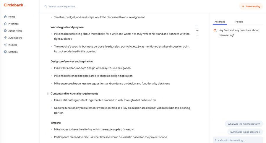 Circleback
			    ux ui design