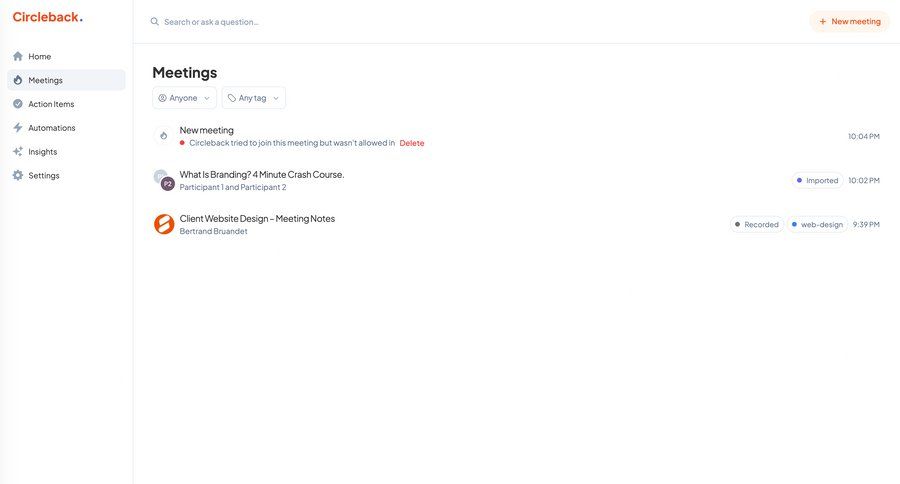 Circleback
			   ux ui design