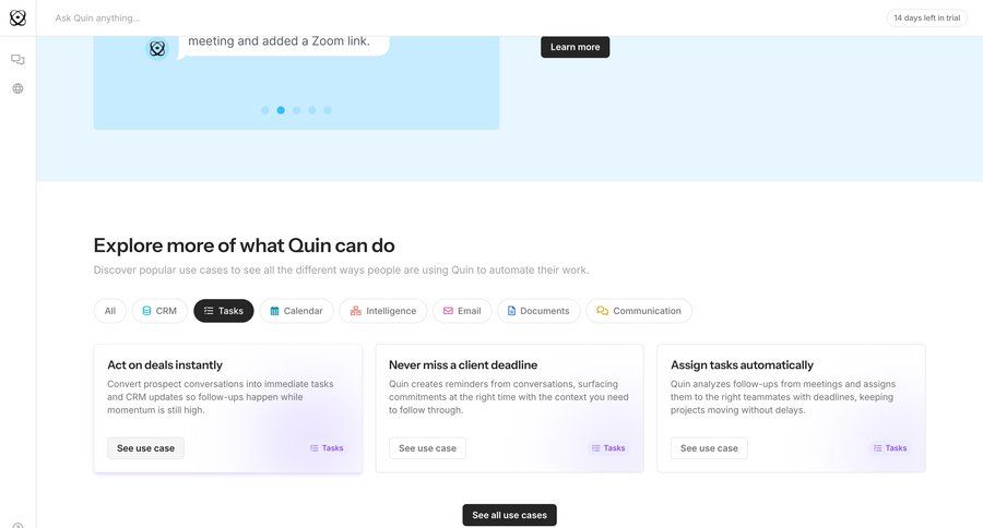Quin
				home ui page example