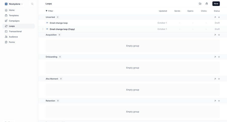Loops screen example