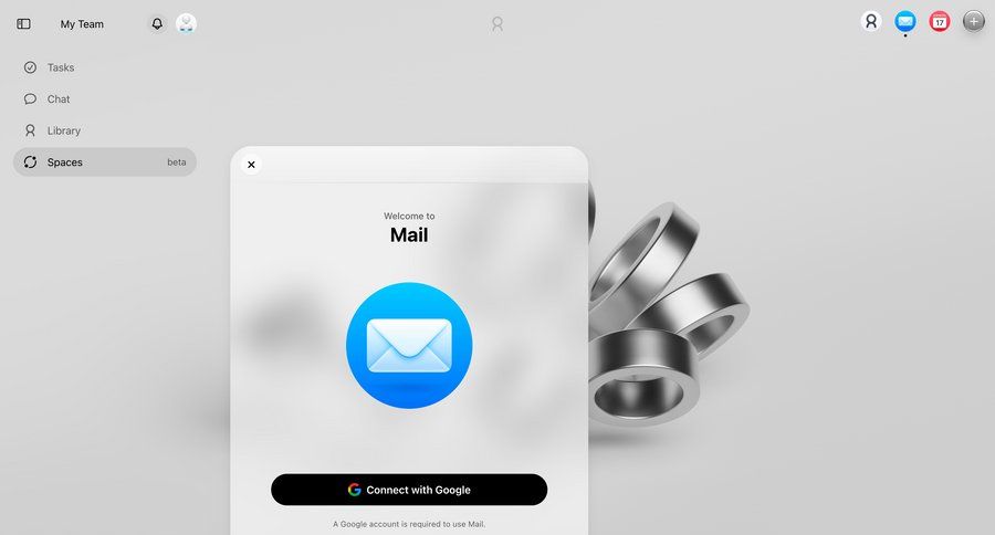 Cobot
			 modal screen account management onboarding form email integration ui page example