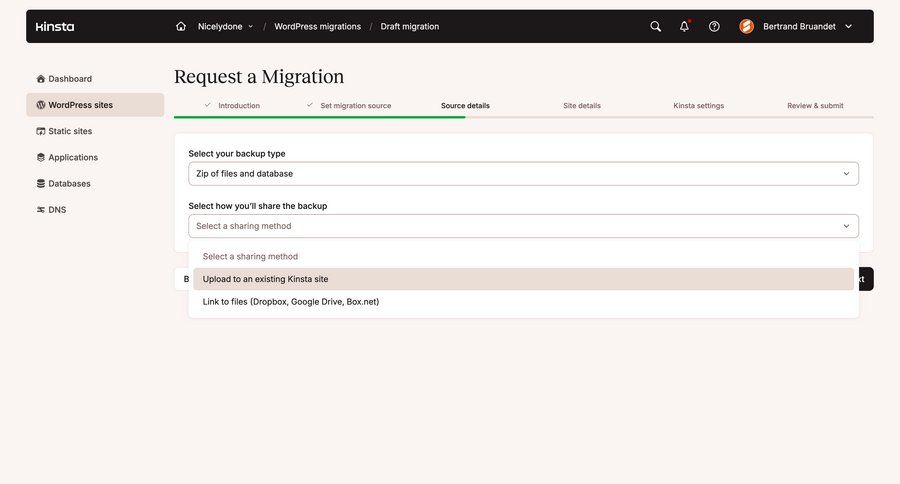 Kinsta screen example