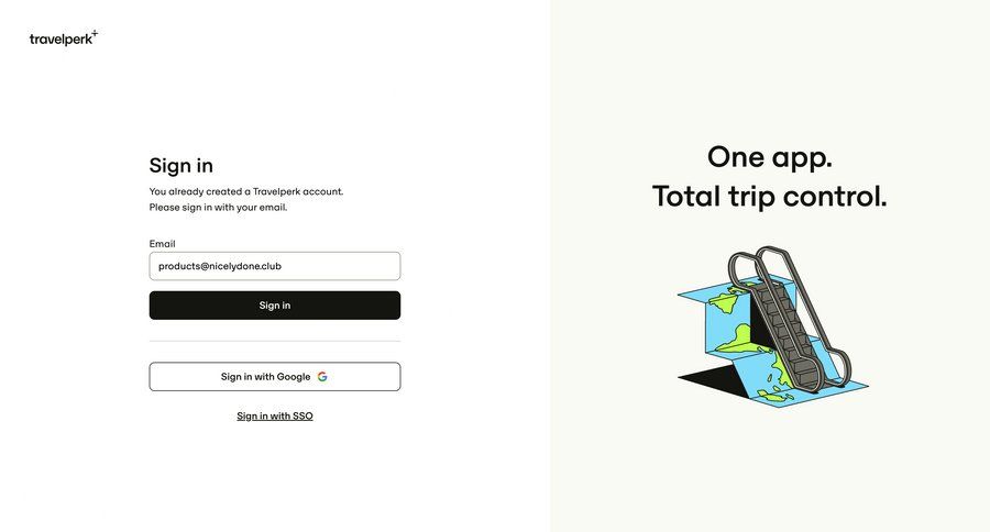 Travelperk
				signin page example
