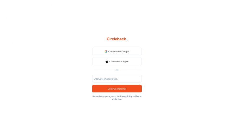 Circleback
				signin page example