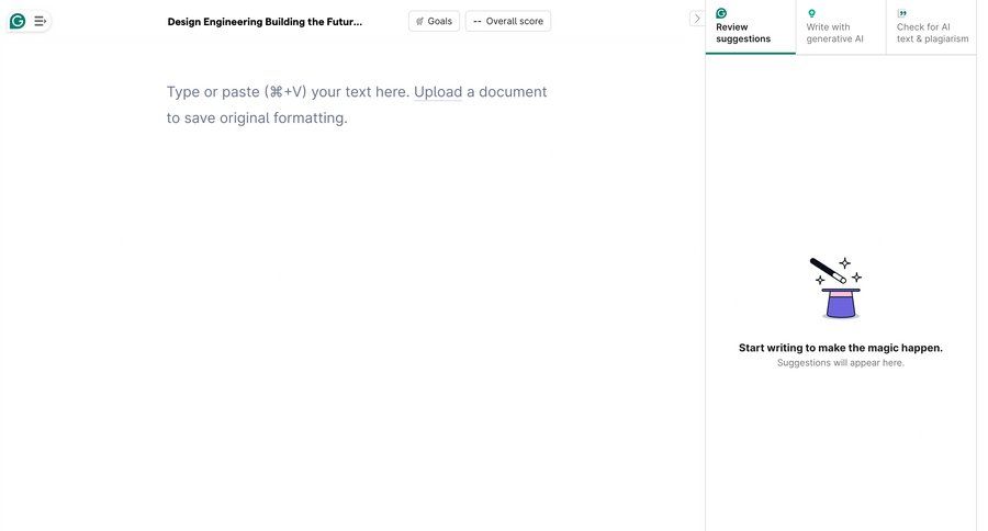 Grammarly screen example
