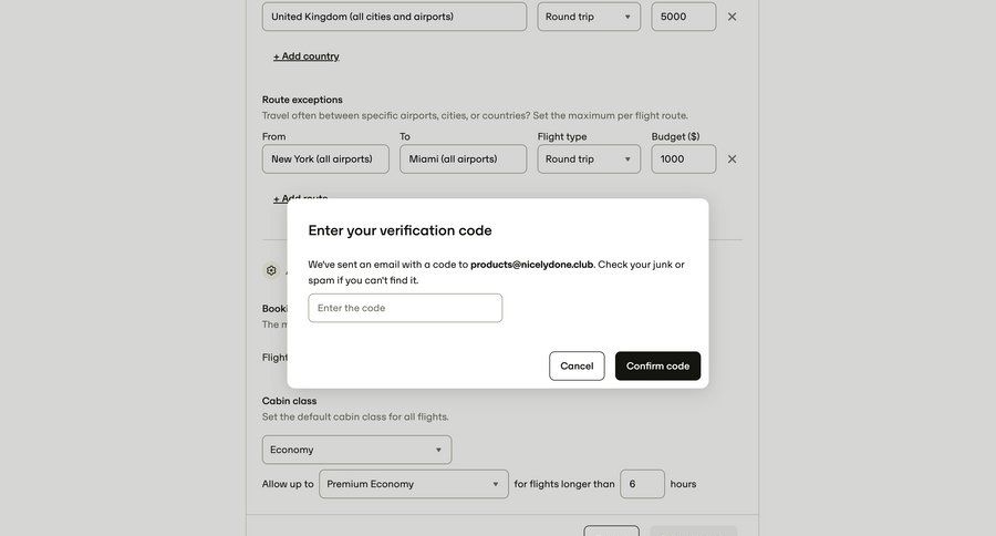 Travelperk screen example