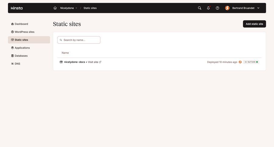Kinsta screen example