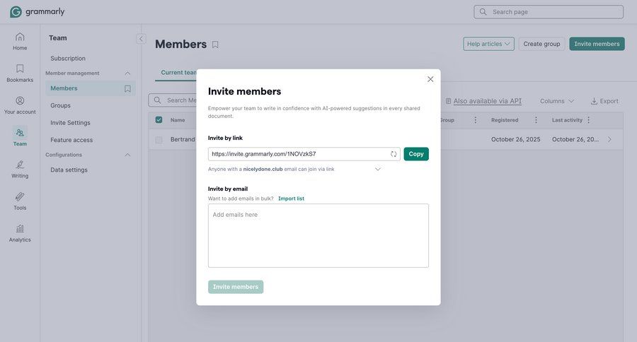 Grammarly screen example