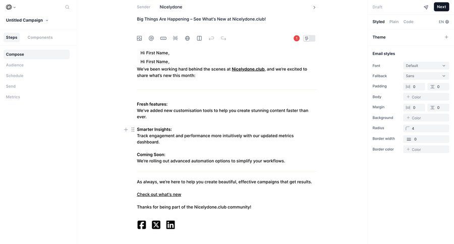 Loops screen example