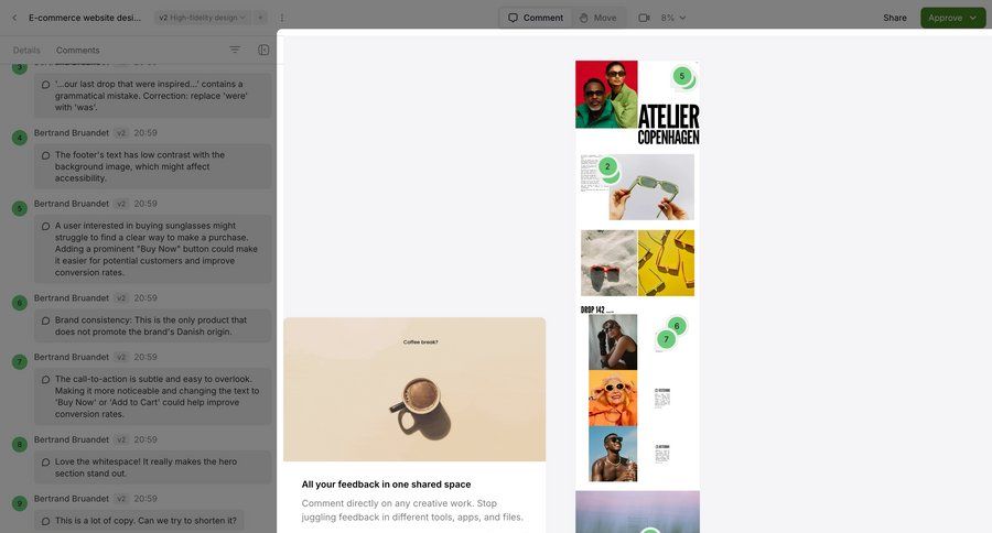Workflow
			 collaboration feedback collection ui page example