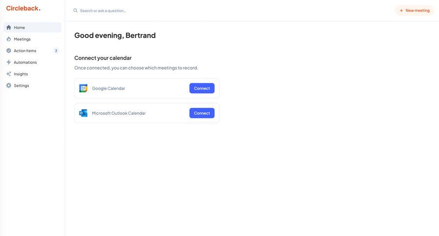 Circleback
			    ux ui design