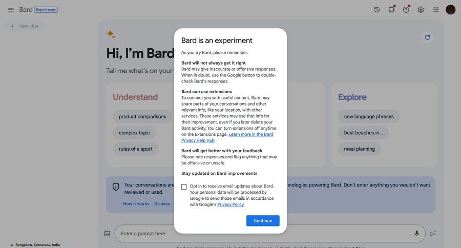 Bard screen example