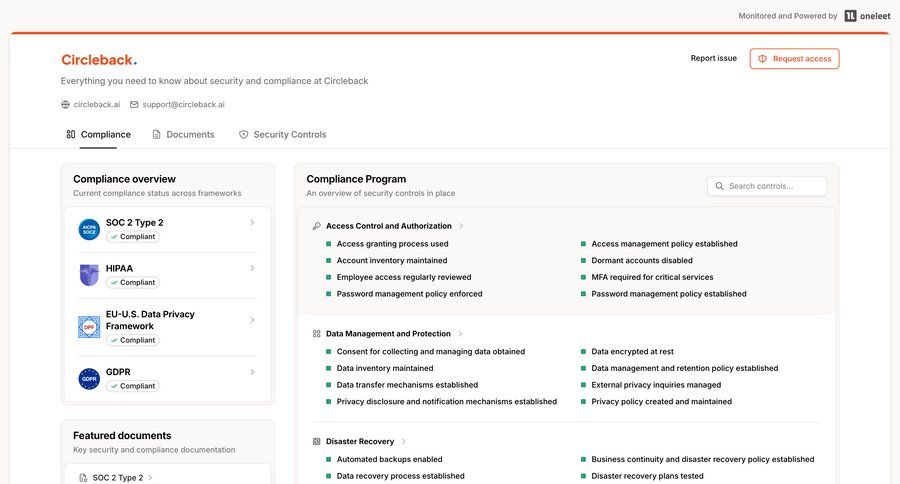 Circleback
				settings ui page example