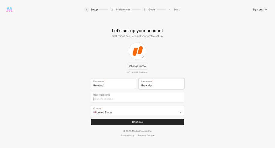 Maybe Finance screen example