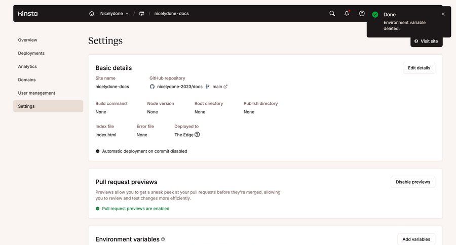 Kinsta screen example