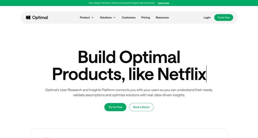 Optimal screen example
