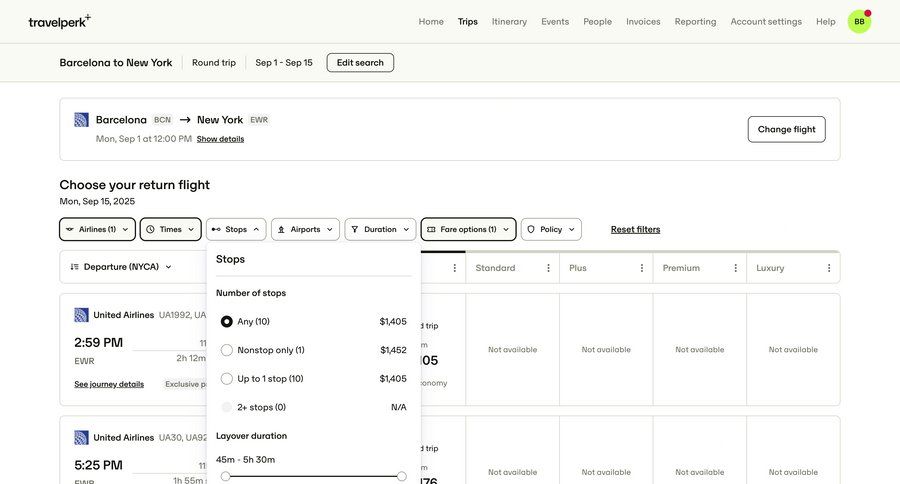 Travelperk screen example