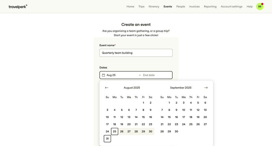 Travelperk screen example