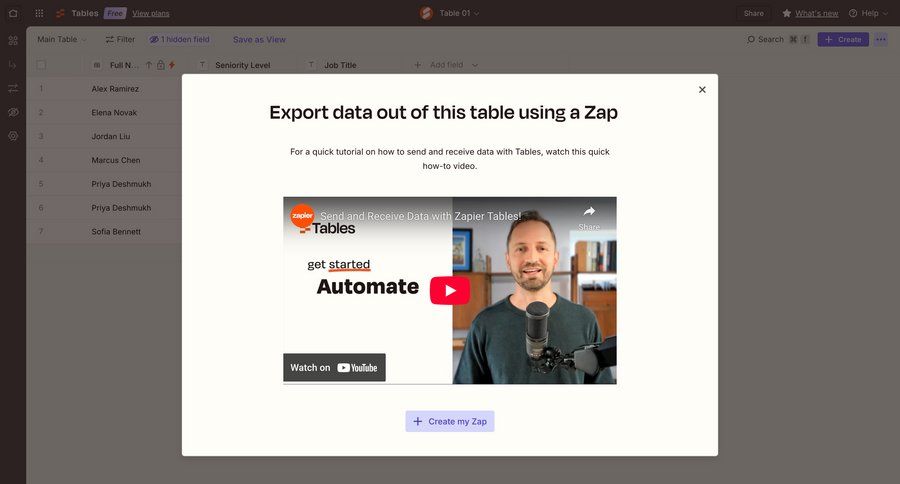 Zapier screen example