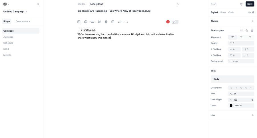 Loops screen example