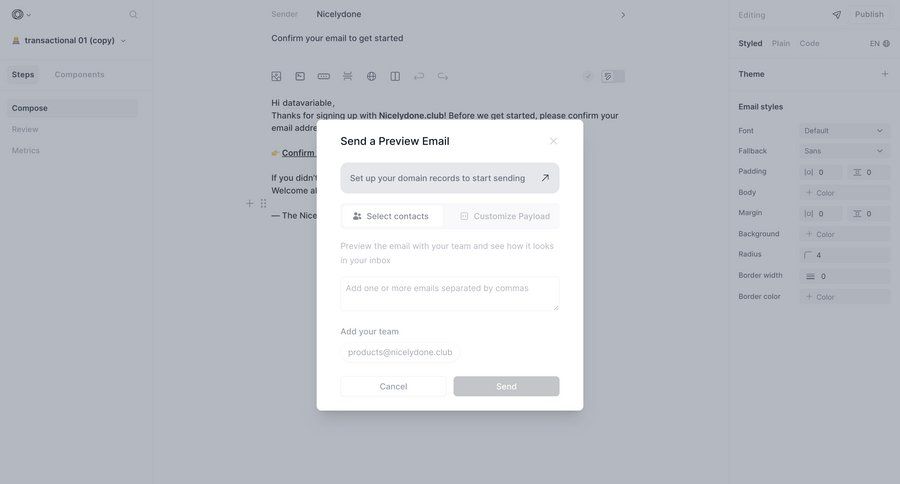 Loops screen example