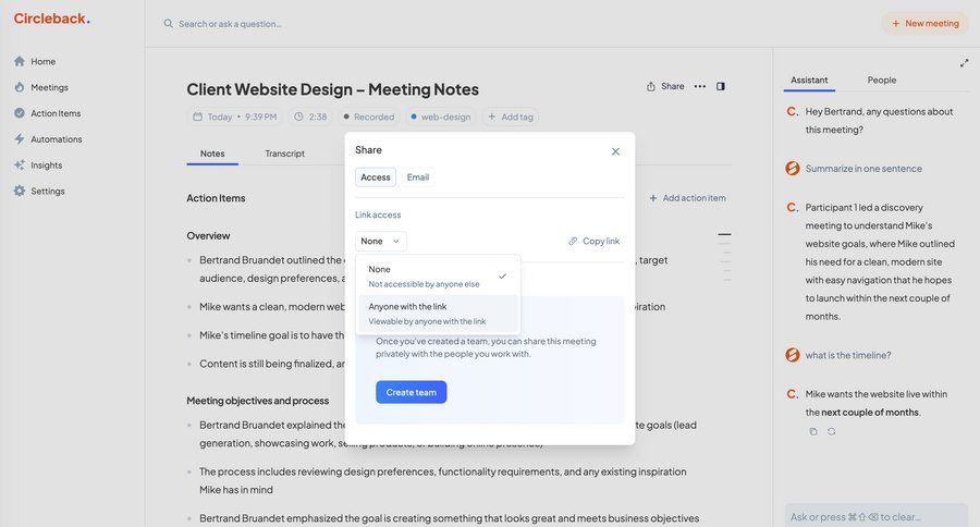 Circleback
			   ux ui design