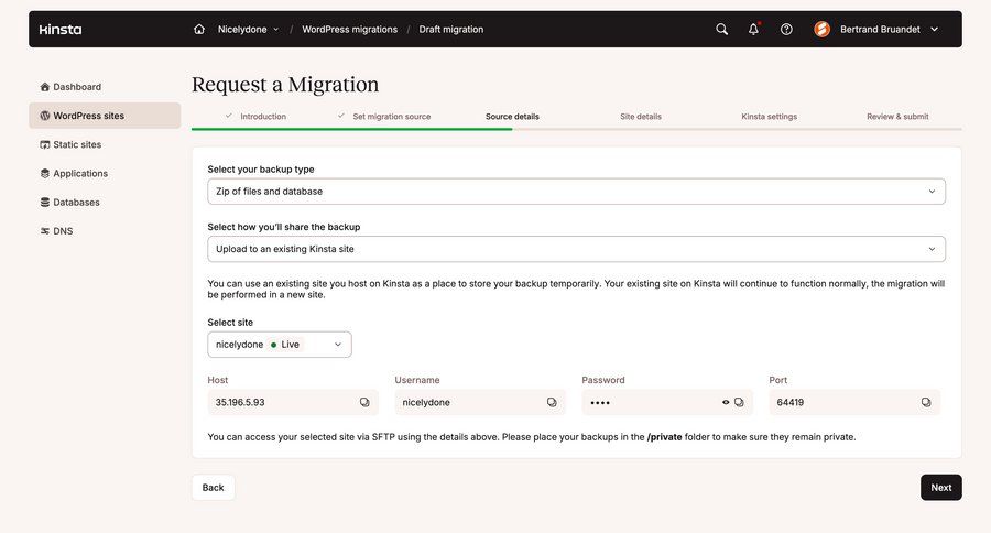 Kinsta screen example