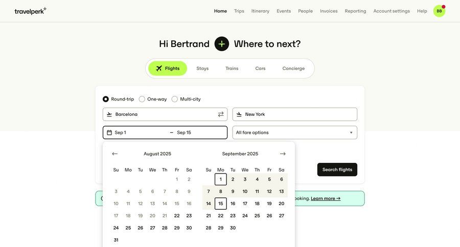 Travelperk screen example