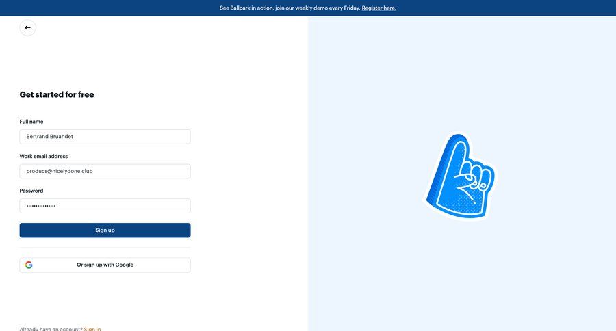 Ballpark
			       ux ui design