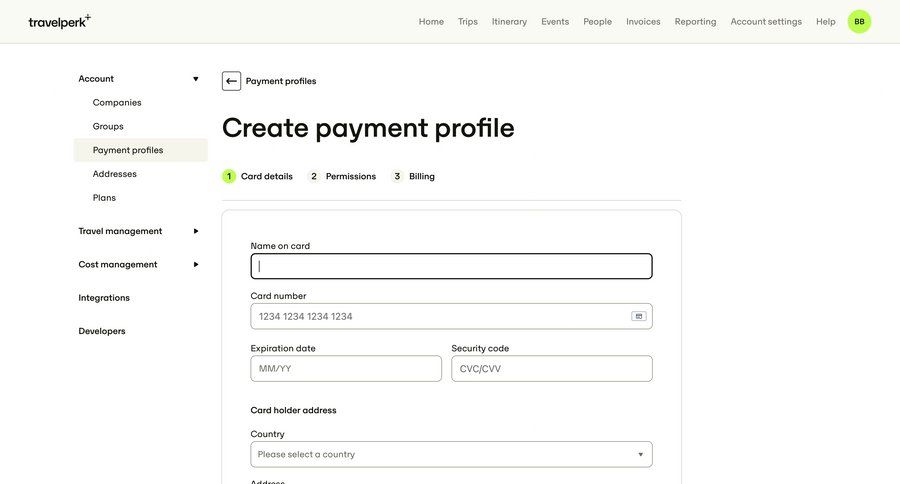Travelperk screen example