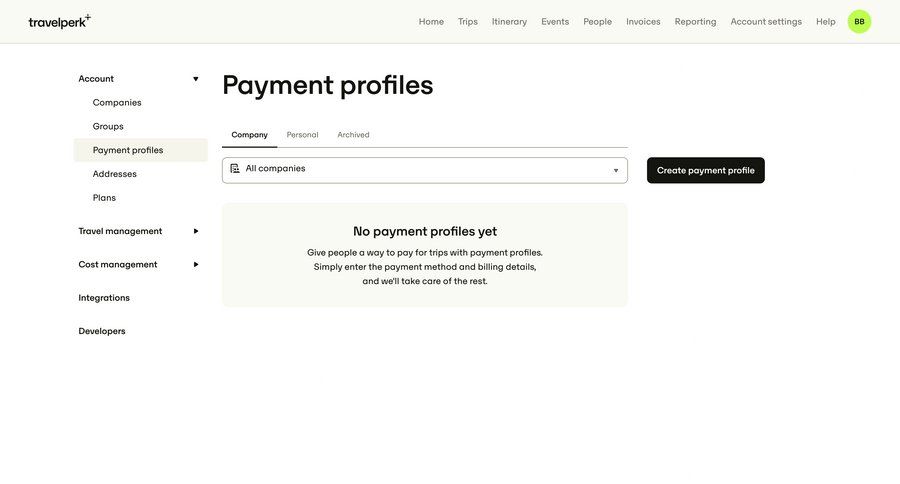 Travelperk screen example
